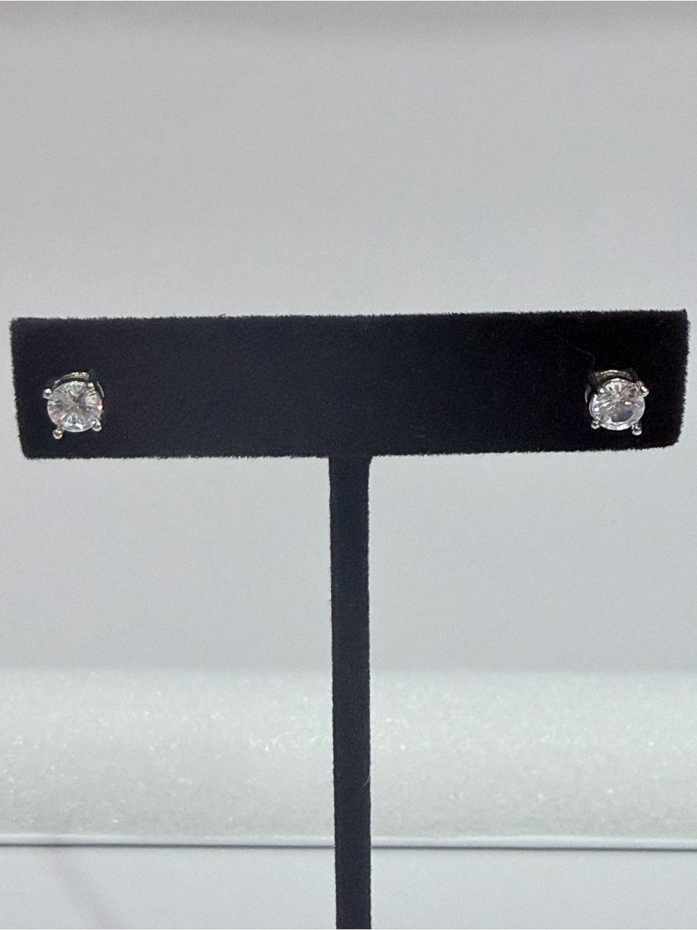 Classic Clear Crystal Stud Earrings - Unbranded
